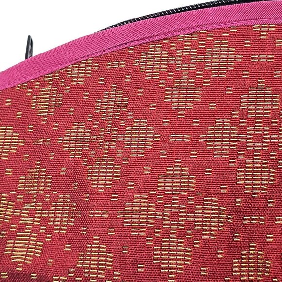 Red Songket Pouch Bag Purse Handmade Make Up Pouch bag or Pencil Pouch  - NEW - Picture 7 of 12